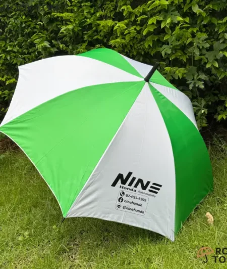 ผลงาน ร่มตอนเดียว 24นิ้ว UB024 โลโก้ NINE