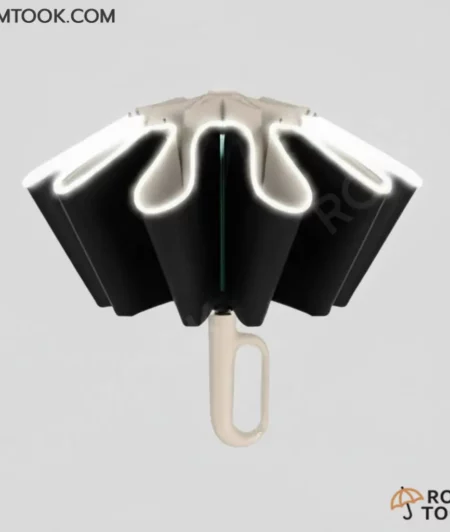 ร่มพับ3ตอน กางออโต้ รุ่นUB101 สีครีมอ่อน